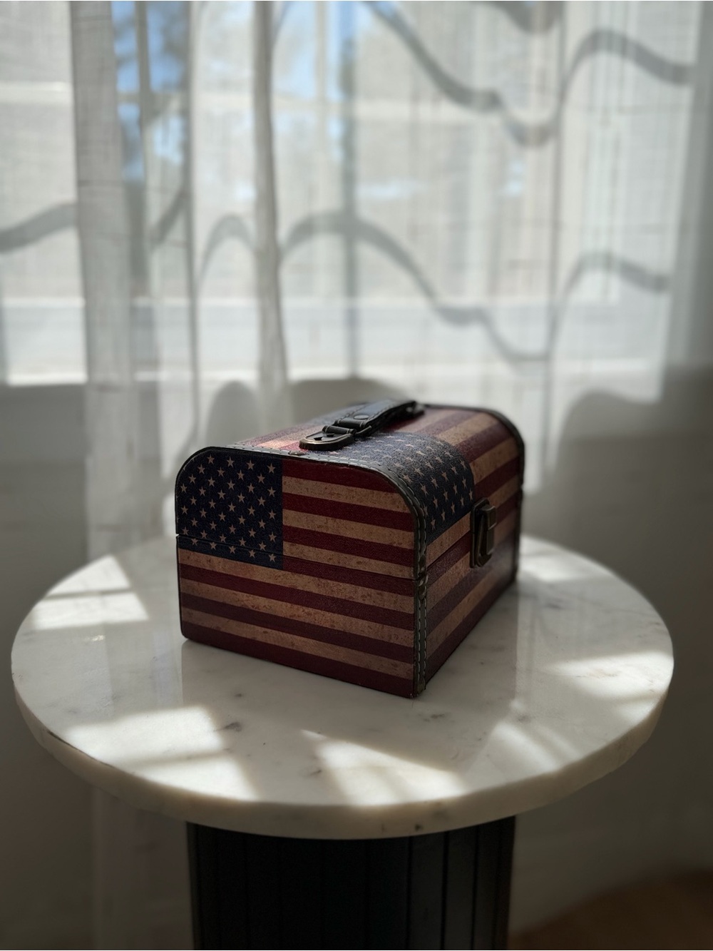 American Flag Decorative Storage Trunk